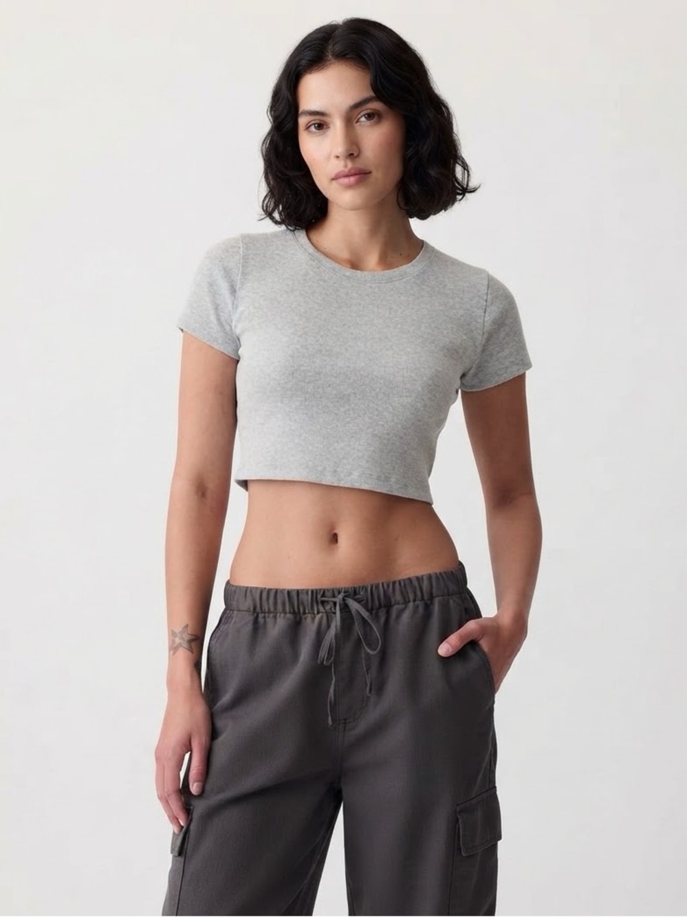 Gap Modern Rib Cropped Shirt Size Large NWT